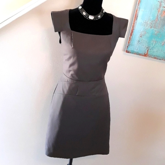 Forever 21 Contemporary/ Brown Square Cut Out Sleeves Dress/ Size Med. - Picture 3 of 11